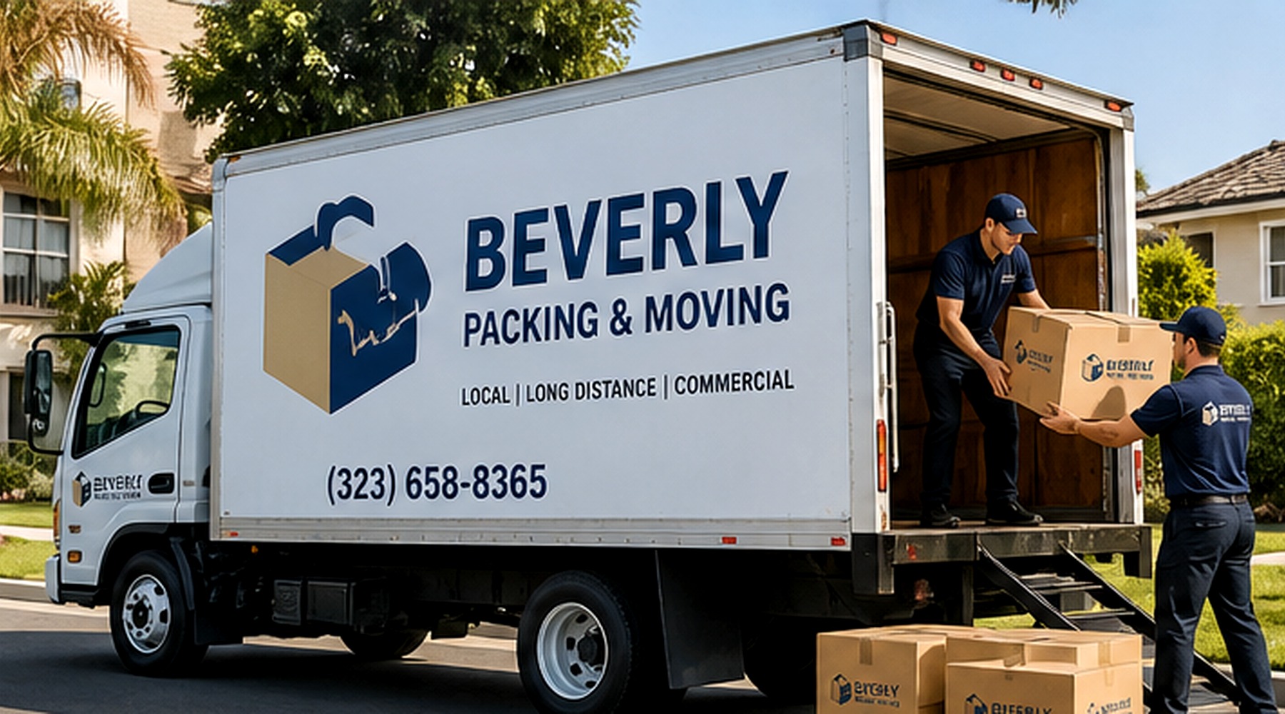 Professional moving truck and crew