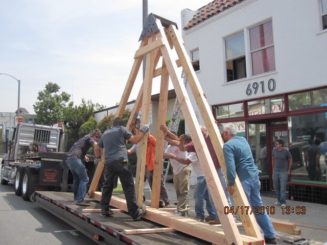 Beverly Packing crew building a custom transport frame for a large piece