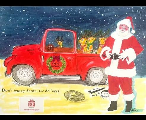 Beverly Packing holiday delivery illustration
