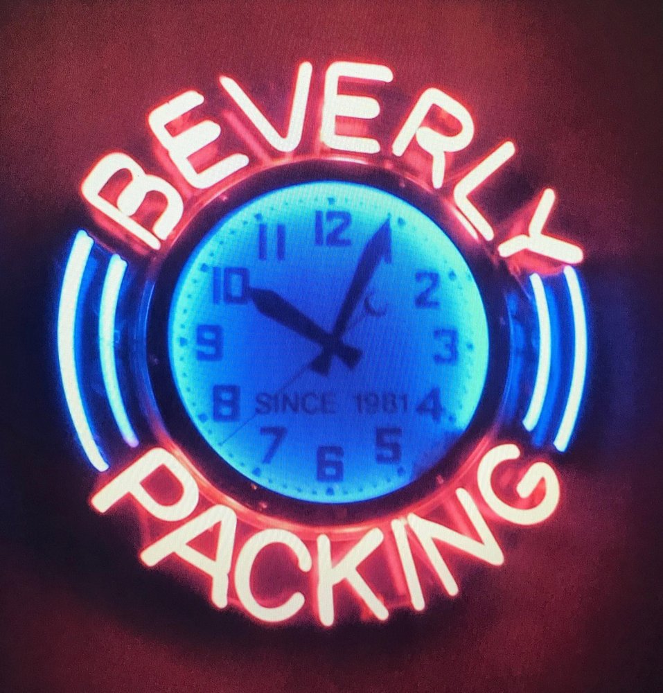 Beverly Packing neon clock since 1981